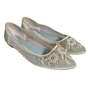 Bella Belle Adora Flats Womens Size 11 Slingback Wedding Shoes Feminine Ivory